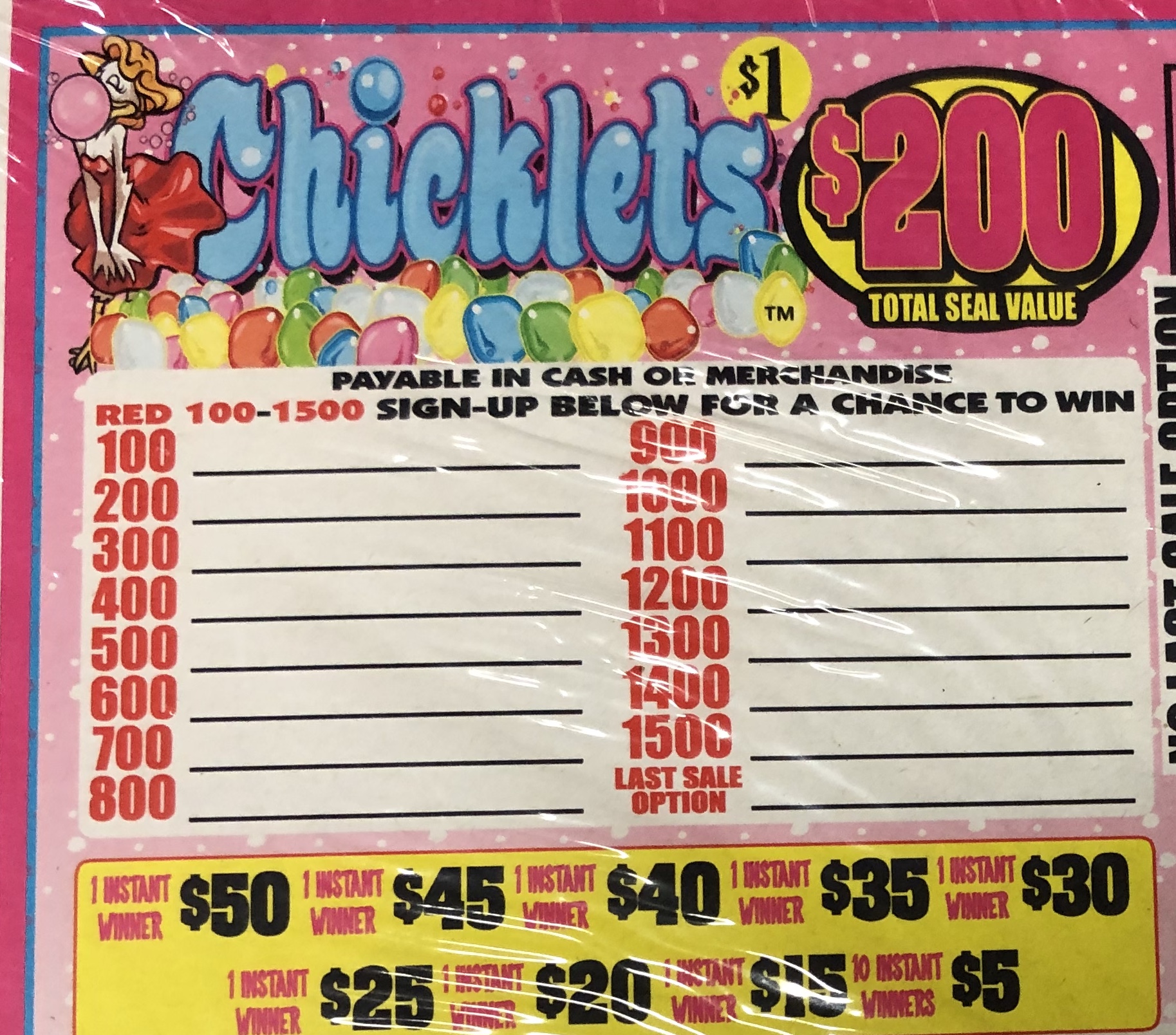 Chicklets Seal Cards